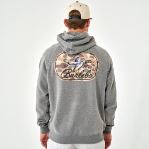 Fleece Hoodie - Ducks Flying In - Dark Heather Grey