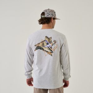 Long Sleeve Tee - Pintail Triangle Duck - Ash Grey