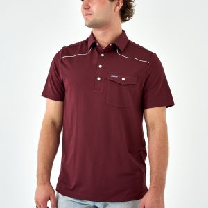 Pearl Snap Performance Polo - Maroon