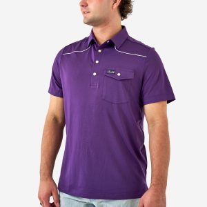 Pearl Snap Performance Polo - Purple