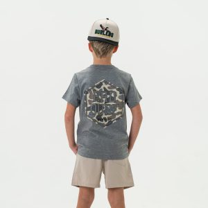 Youth Short Sleeve Tee - Rad Dude Deer Camo - Dark Heather Grey