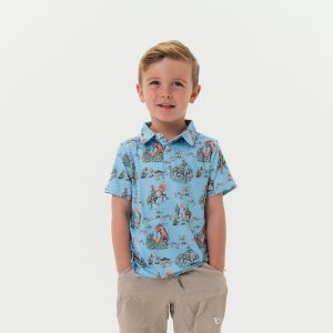 Youth Performance Polo - Cowboy Up Blue