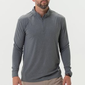 Performance Quarter Zip - Dark Heather Grey