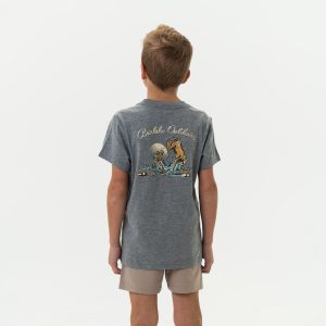 Youth Short Sleeve Tee - Cowboy Up - Dark Heather Grey