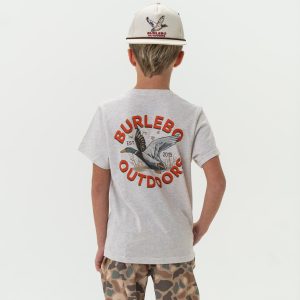 Youth Short Sleeve Tee - Old School Duck Hunt - Heather Oatmeal