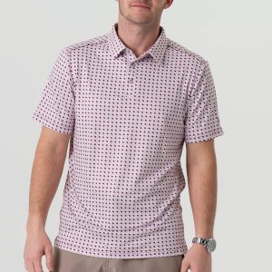 Performance Polo - Texas - White & Maroon