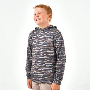Youth Performance Hoodie - Tiger Stripe Camo - Wetland