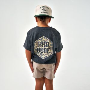 Youth Short Sleeve Tee - Rad Dude Deer Camo - Heather Black